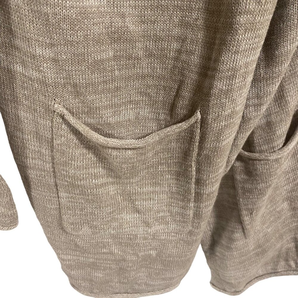 Tommy Bahama Taupe Linen Cotton Blend Open Hooded Cardigan Size XS - Picture 2 of 9